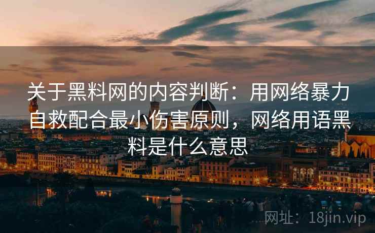 关于黑料网的内容判断：用网络暴力自救配合最小伤害原则，网络用语黑料是什么意思