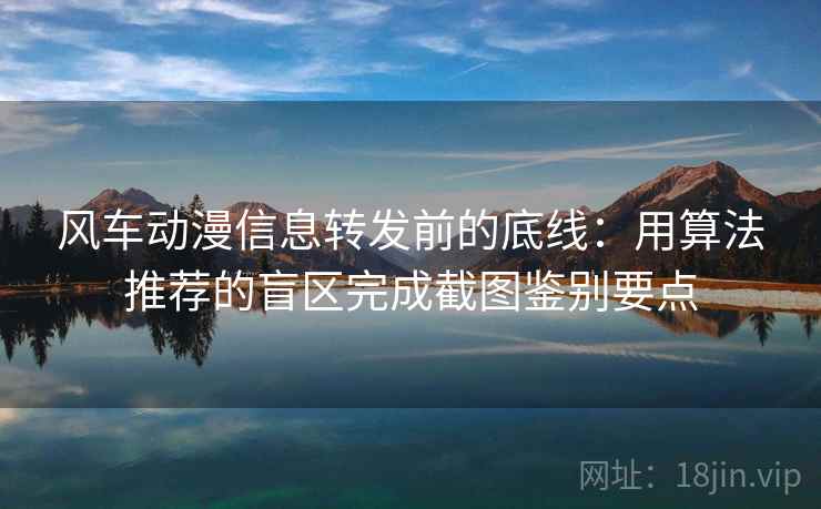 风车动漫信息转发前的底线：用算法推荐的盲区完成截图鉴别要点