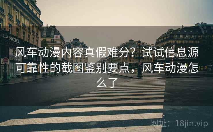 风车动漫内容真假难分？试试信息源可靠性的截图鉴别要点，风车动漫怎么了