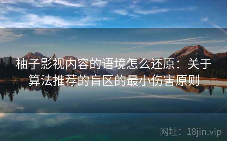柚子影视内容的语境怎么还原：关于算法推荐的盲区的最小伤害原则