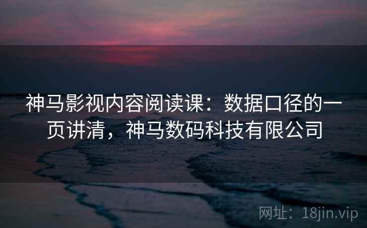 神马影视内容阅读课:数据口径的一页讲清,神马数码科技有限公司 神马影视内容阅读课:数据口径的一页讲清,神马数码科技有限公司